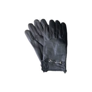 Ladies Leather Gloves with Chain Accent