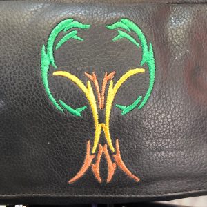 Leather Clip on Bag with Earth Sign