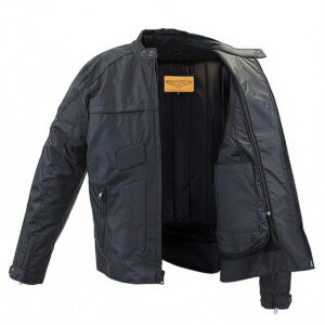 Men's Black Textile Jacket With Certified Armor