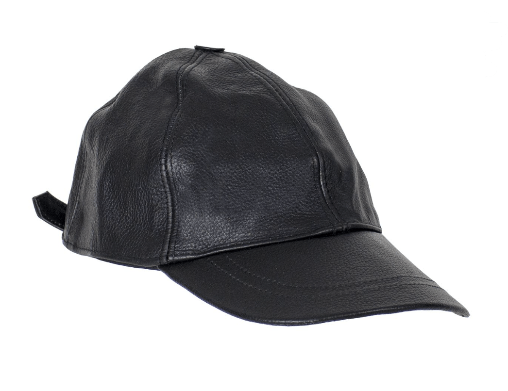 Biker Leather Baseball Cap back