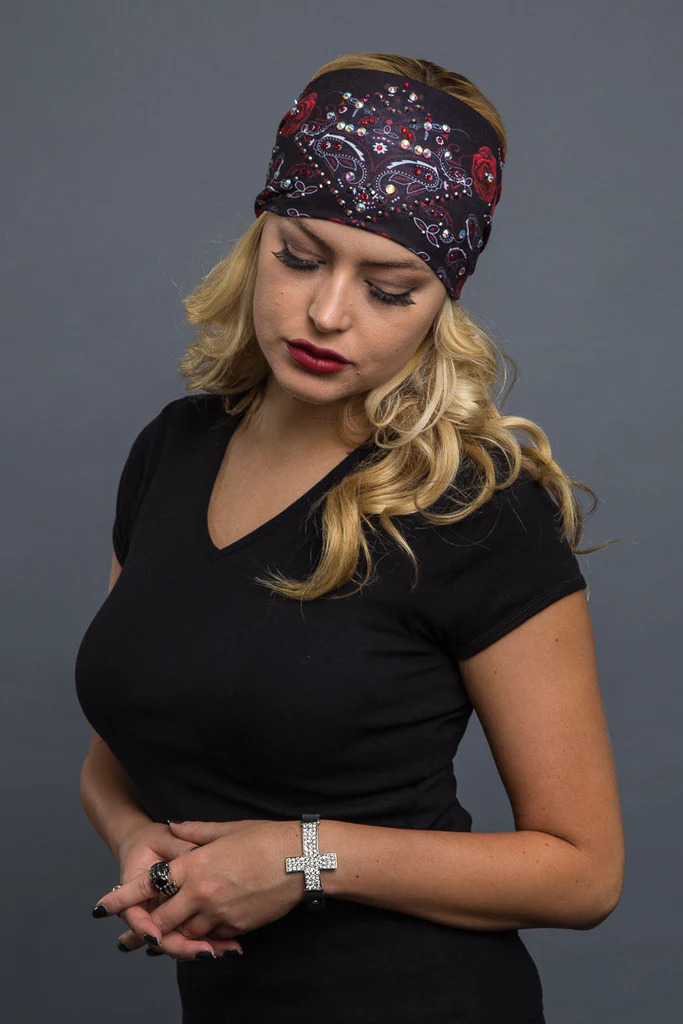 Rose and Paisley Headband