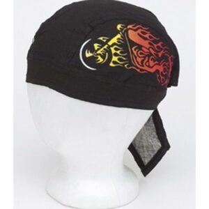 Cotton Skullcap with Motorcycle in Flames