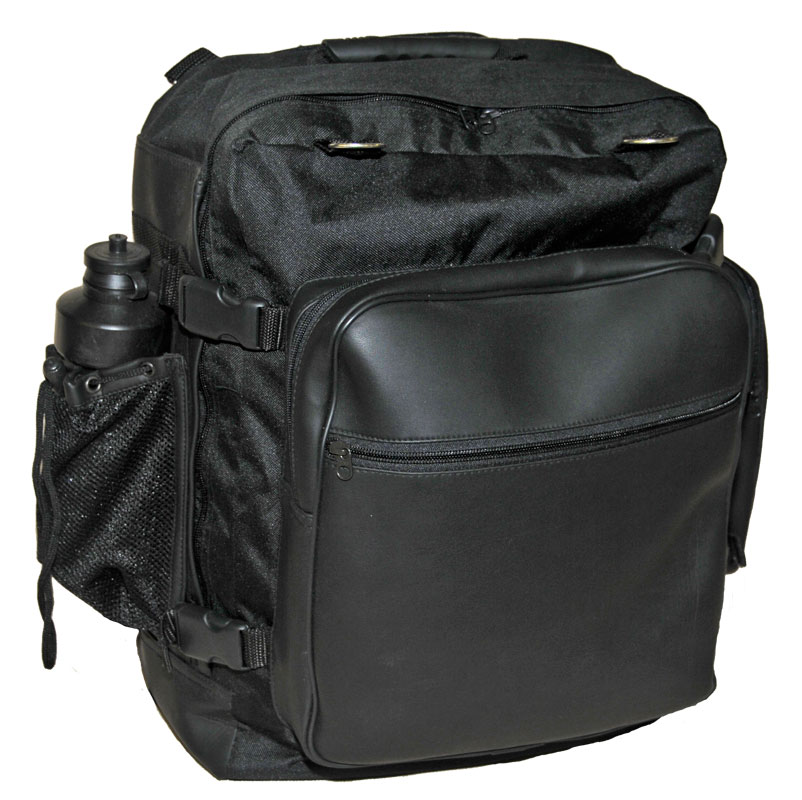Motorcycle Sissy Bar Travel Bag with Water Bottle Back