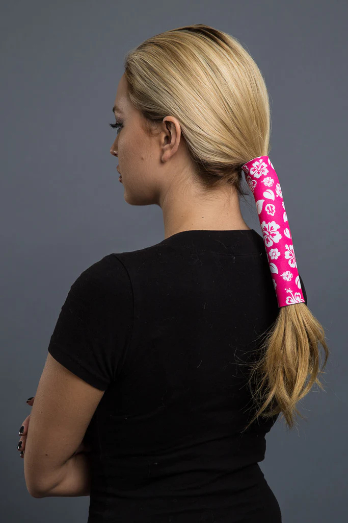Fuchsia Hibiscus Neoprene Pony Tail Holder