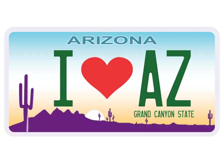 LICENSE PLATE-AZ MINI I HEART