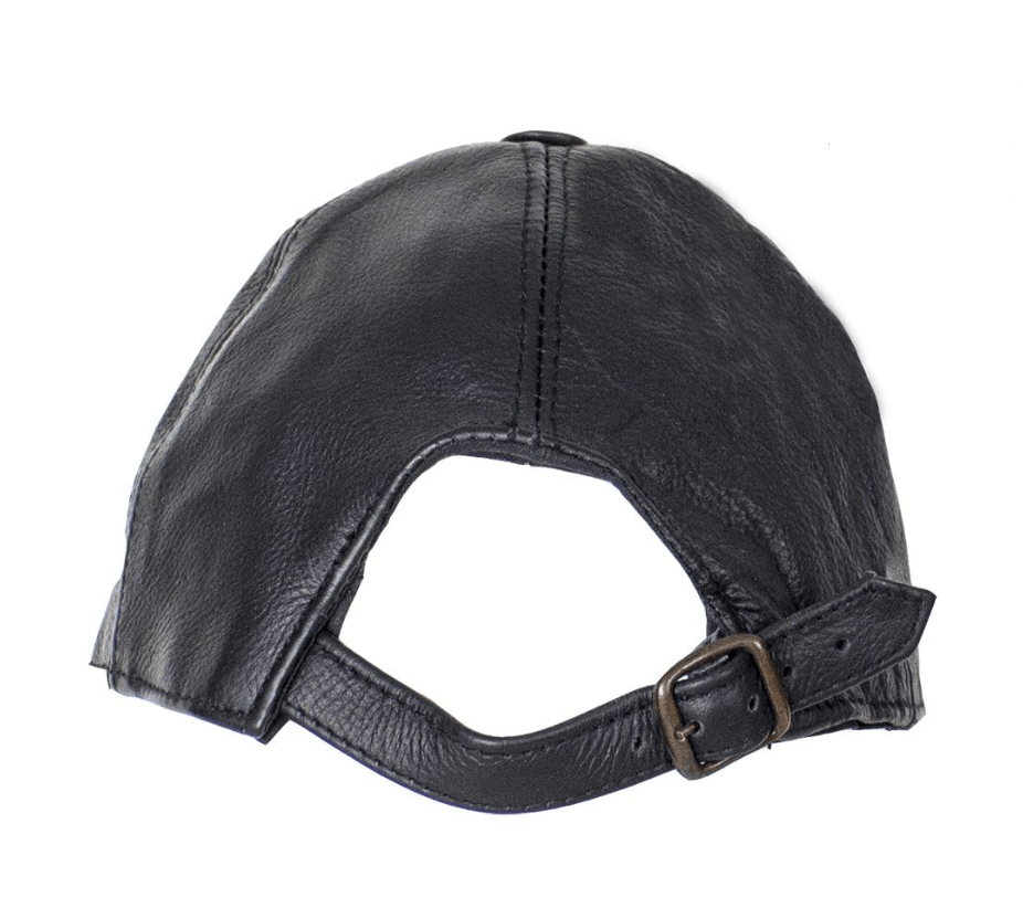 Biker Leather Baseball Cap back