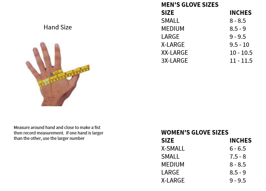 Gerbing G4 Men's Heated Gloves Sizing Chart