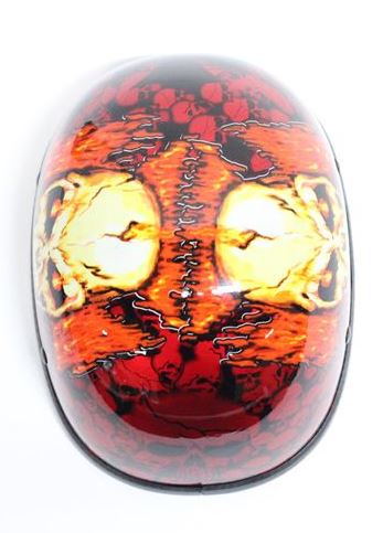Orange Eagle Boneyard Motorcycle Helmet