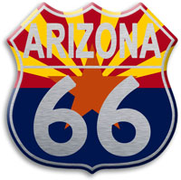 Route 66 Arizona Flag Shield Pin