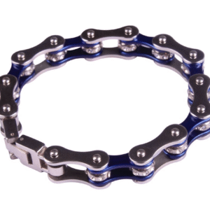 Chrome and Blue Chain Bracelet