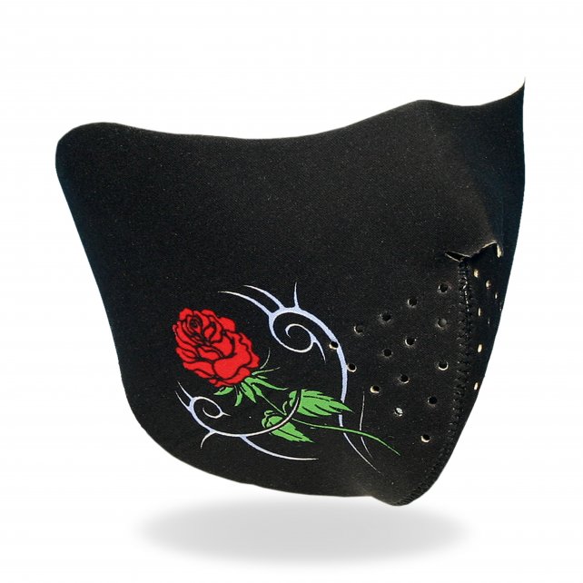 Tribal Rose Neoprene Half Mask