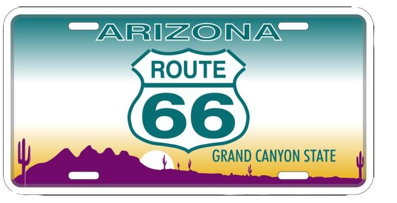 Arizona Route 66 Shield License Plate