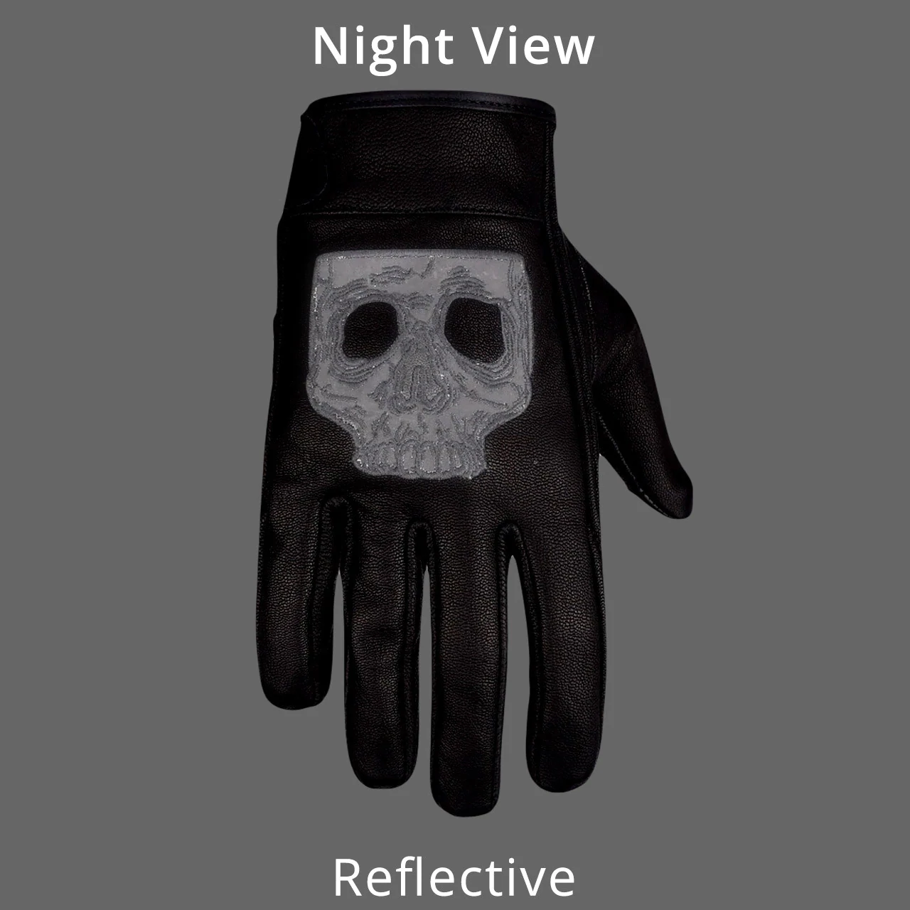 Gel Palm Riding Gloves with Skull