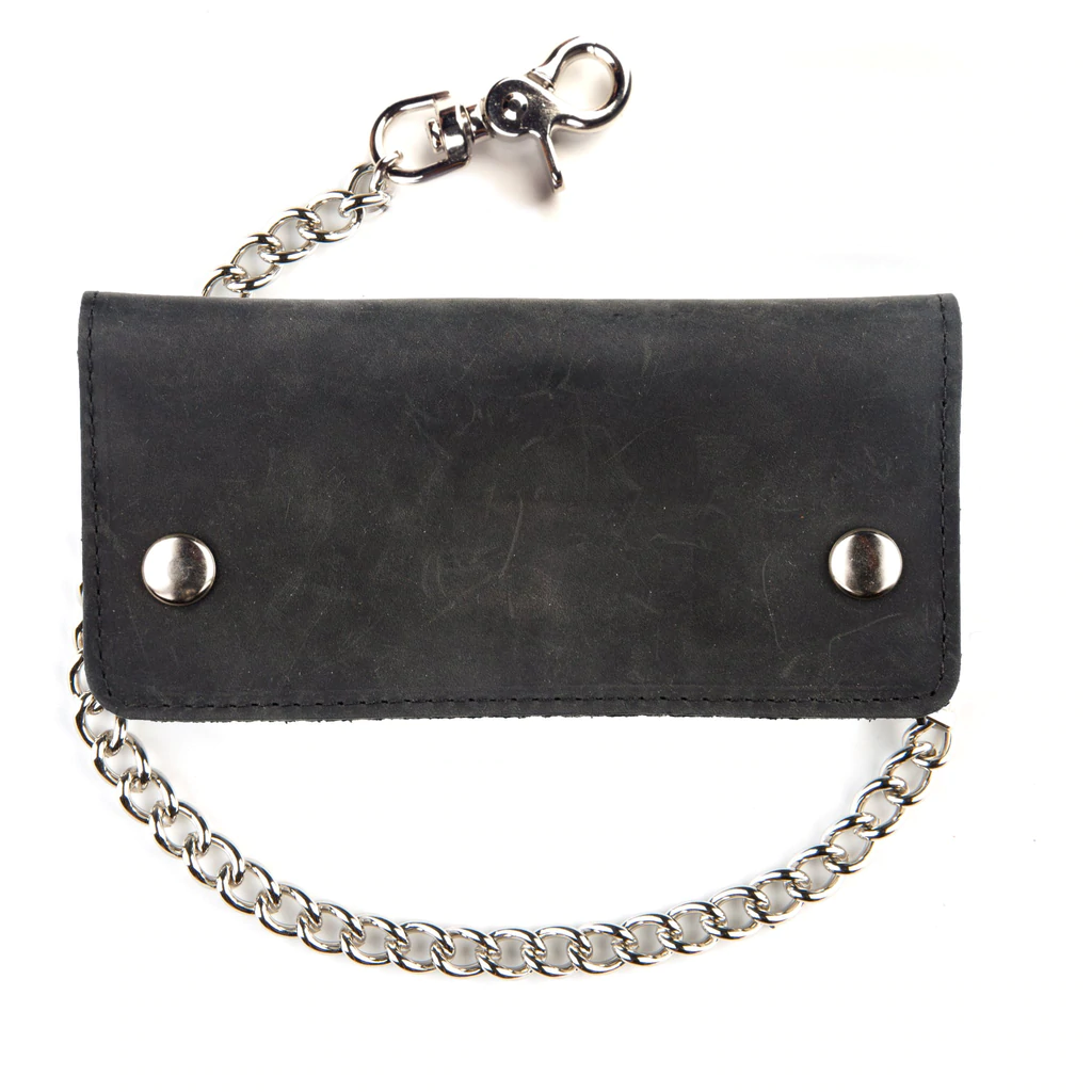 Black Biker Wallet with Chain