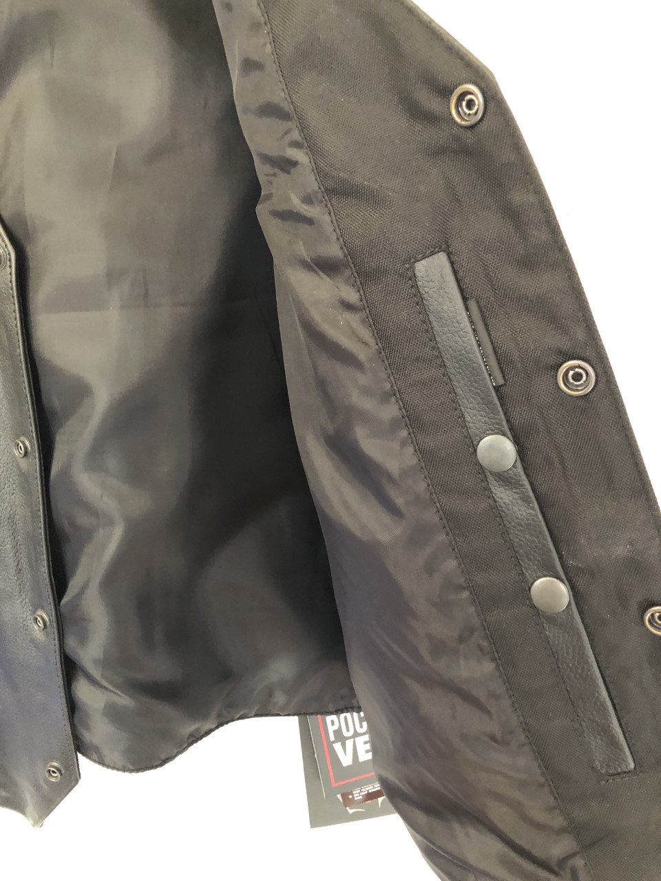 Men's Premium Silver Bike Side Lace Leather Biker Vest with CCW Pocket