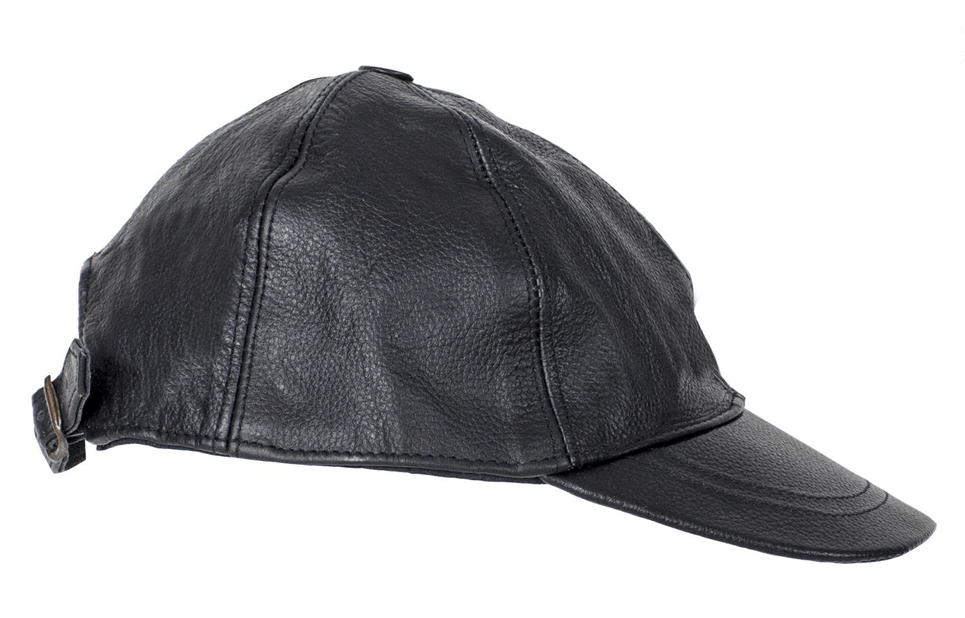 Biker Leather Baseball Cap side