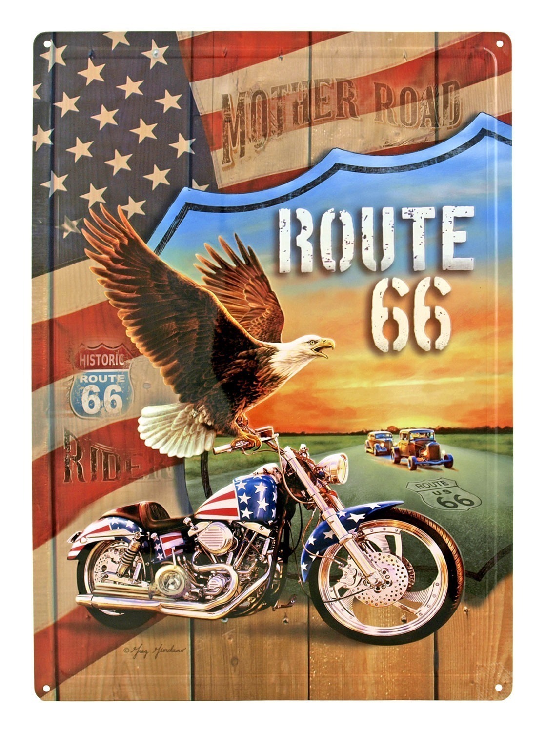 Route 66 Mother Road Metal Tin Sign