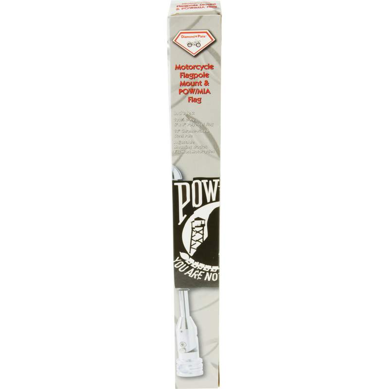 Diamond Plate™ Motorcycle Flagpole Mount and POW/MIA Flag