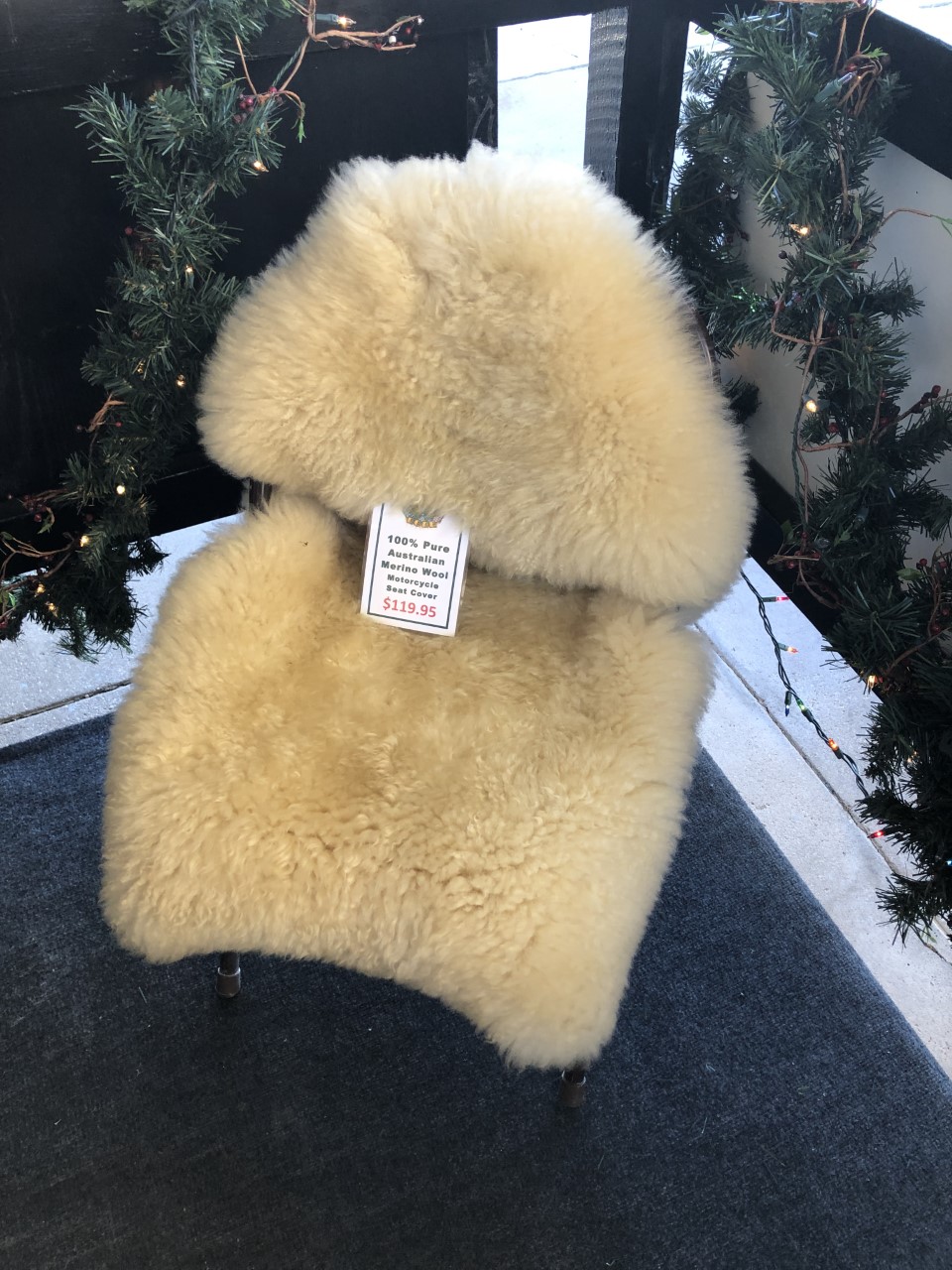 Motorcycle Seat SheepSkins Cover.  Free Care Kit Included.
