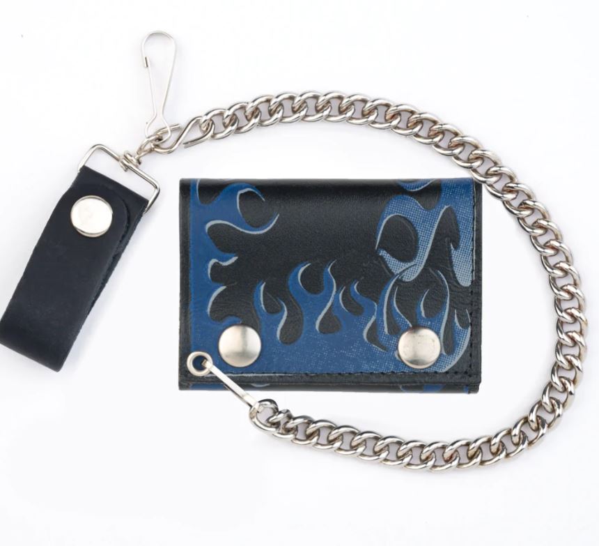 Blue Flame Chain Wallet