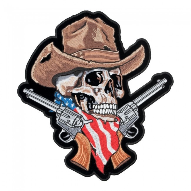 American Cowboy Skull With Guns Patch