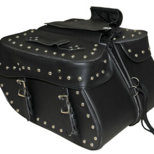 Medium 2 Strap Studded Saddle Bag W/Studs