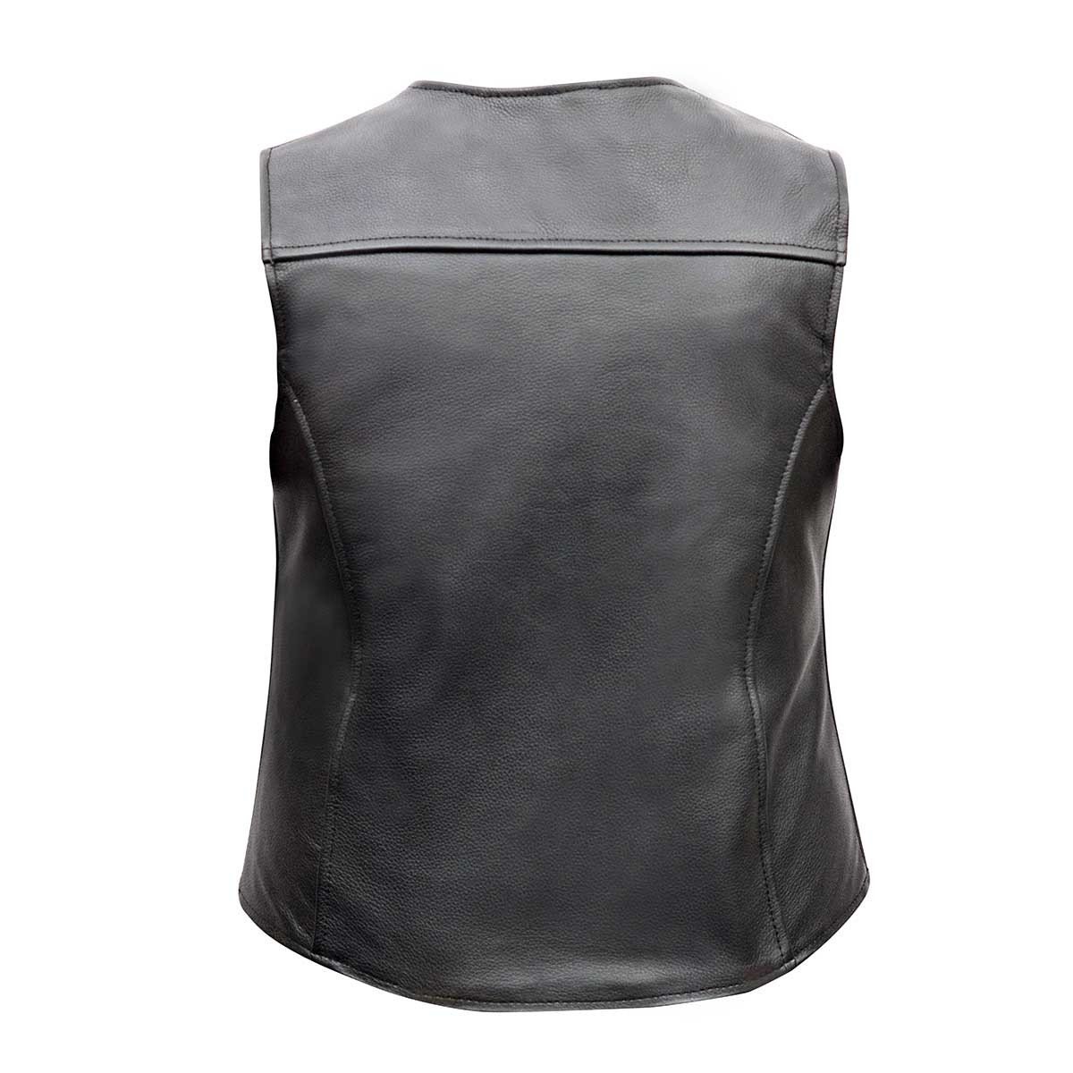 Ladies Five Snap Leather Vest
