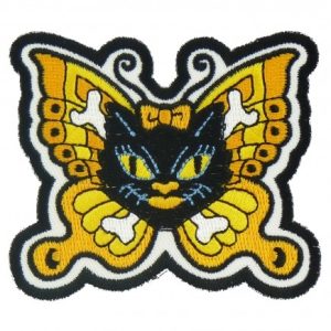 Black Cat With Butterfly Wings Patch
