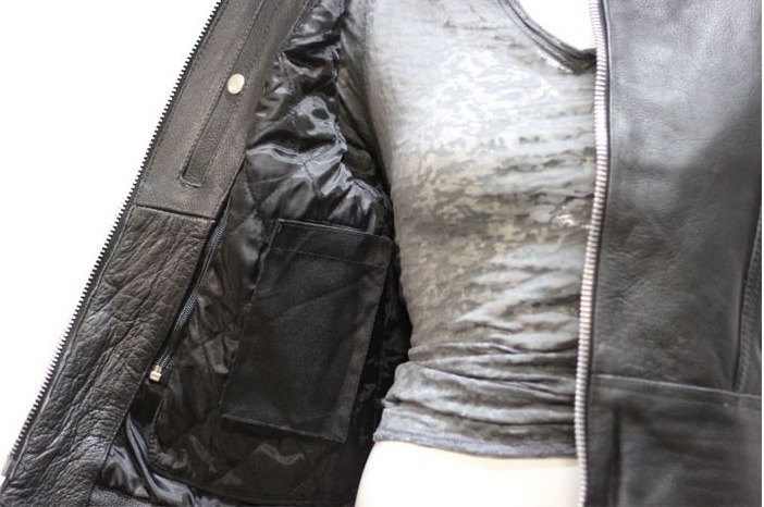 Women's Leather Racer Style Jacket Inside