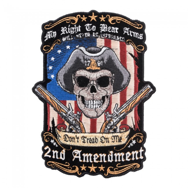 2nd Amendment Twin Guns Skull Patch M