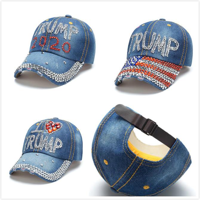 Trump Bling Denim Hat Back