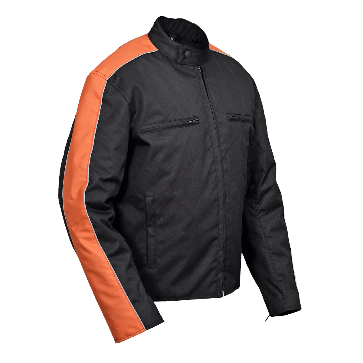 Men's Textile Jacket With Orange Stripe