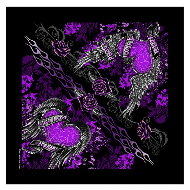 Purple Live, Love, Ride Bandana