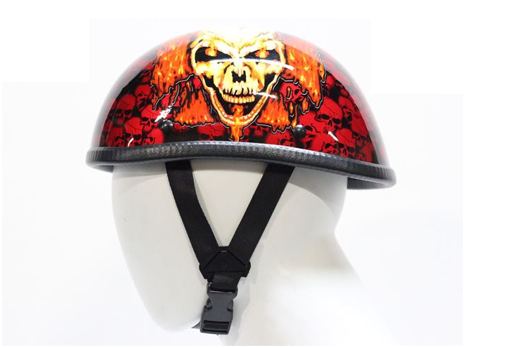 Orange Eagle Boneyard Motorcycle Helmet