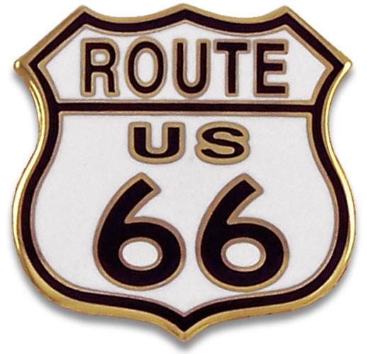 Route 66 Pin Classic Shield Gold - Large