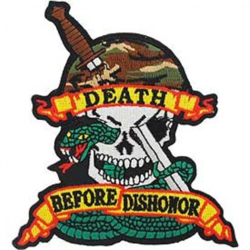 Death Before Dishonor Skull and Snake Patch