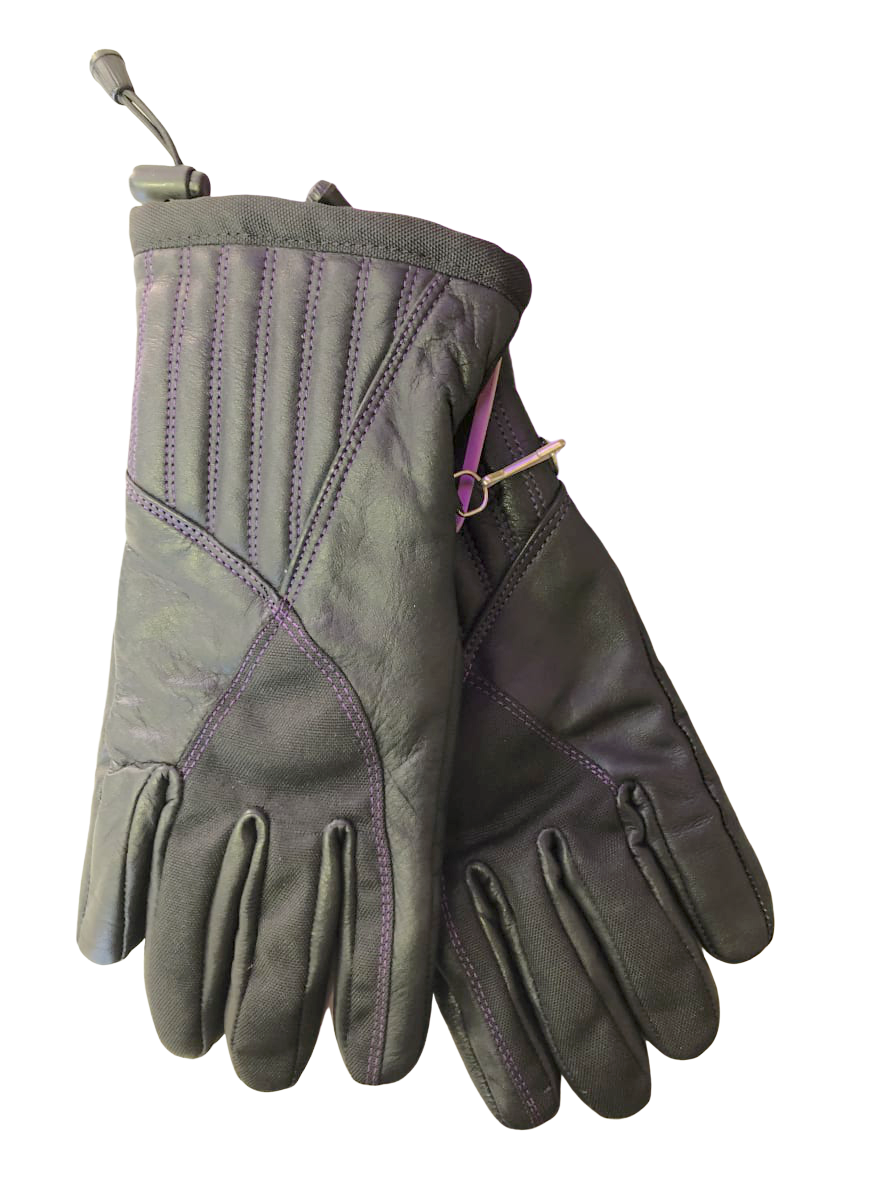 Women's Purple Stitched Gloves