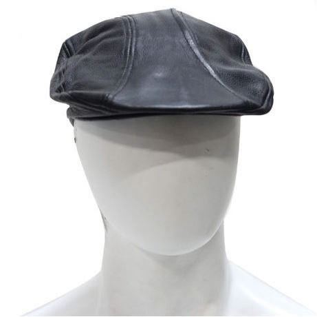 Leather Cap With Chopper Emblem front