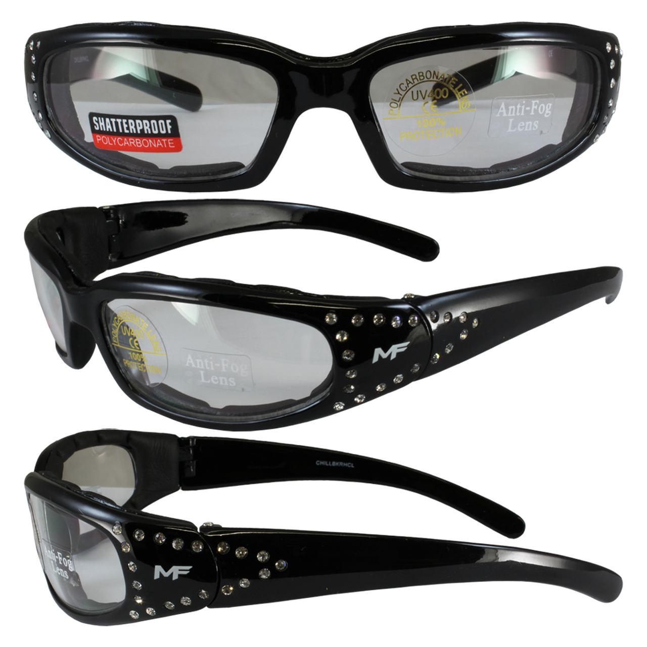 Chill Rhinestone Sunglasses with Clear Lens