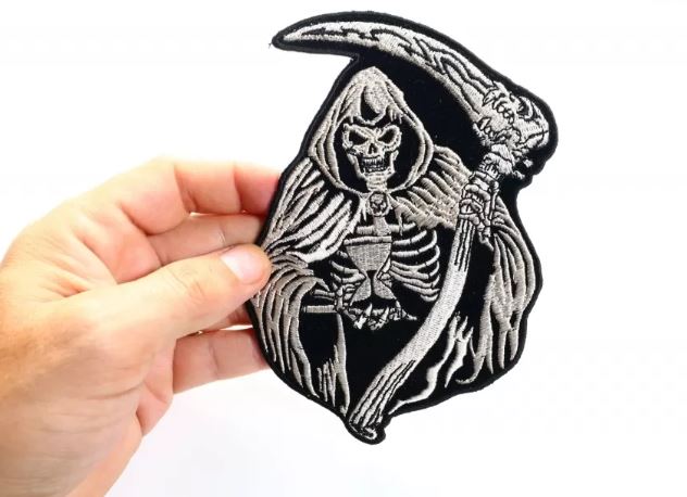 Reaper Skull with Scythe and Sand Clock Patch