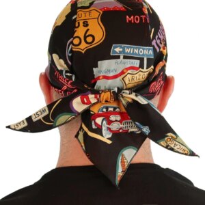 Classic Route 66 Black Skull Cap
