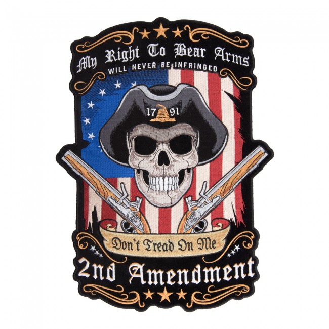 2nd Amendment Twin Guns Skull Patch M