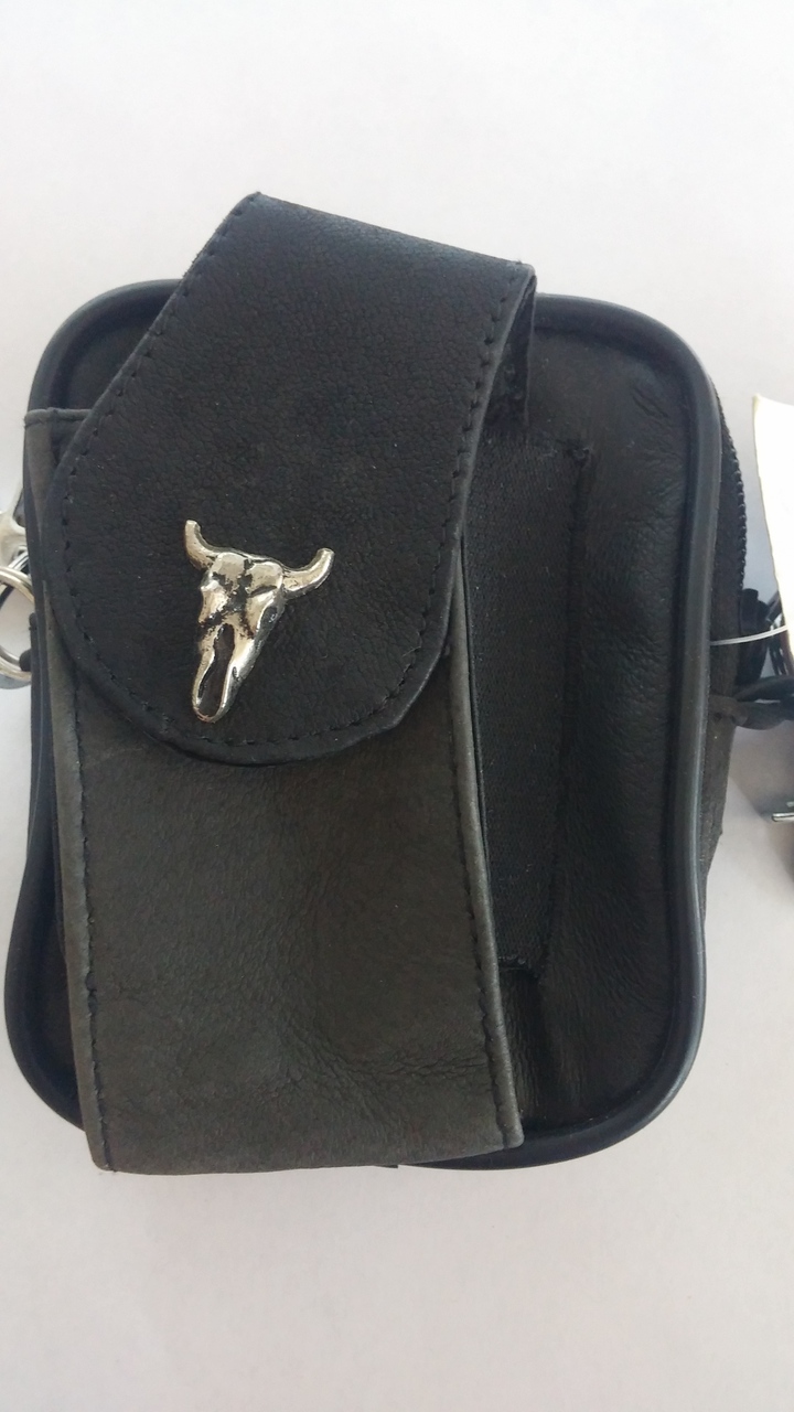 Small Belt Loop Purse with Steer Head Emblem