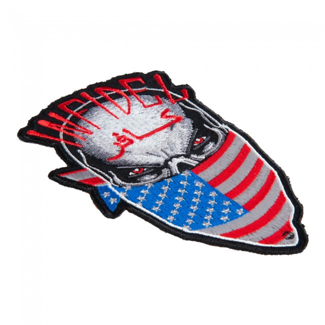 Red Eyed Infidel American Flag Skull Back Patch
