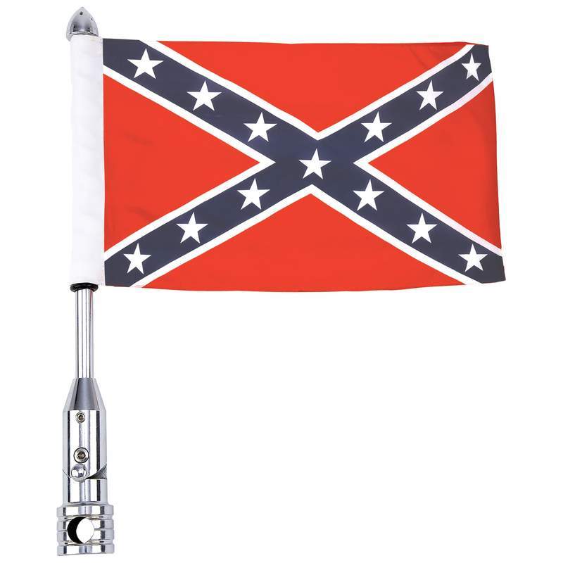Diamond Plate™ Motorcycle Flagpole Mount  Rebel Flag
