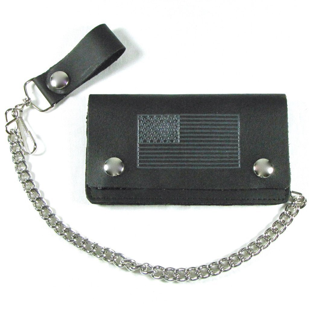 Grey U.S. Flag Biker Wallet