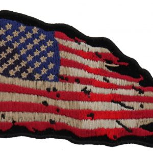 Tattered US American Flag Patch Large