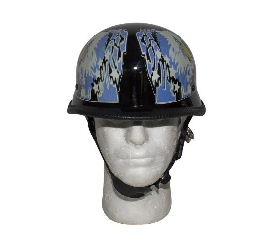 German Style Motorcycle Helmet with USA Flag & Double Eagle front