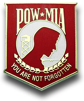 POW MIA You Are Not Forgotten Pin - Red