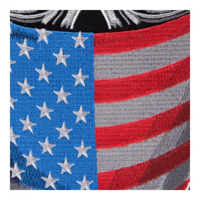 Red Eyed Infidel American Flag Skull Back Patch